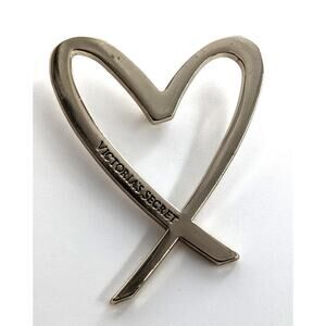 VTG Victoria's Secret Gold Tone Open Heart Pin Promo Advertise Fashion Jewelry